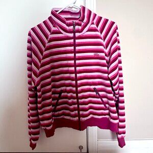 Pink & White Striped Velour Jacket – Y2K Juicy Couture Inspired